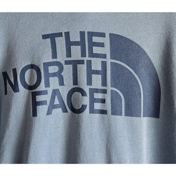 THE NORTH FACE Men S Hoodie Sweatshirt Blue Logo Drawstring Kangaroo Pocket 42" - Picture 5 of 8
